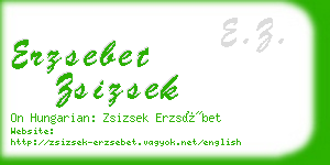 erzsebet zsizsek business card